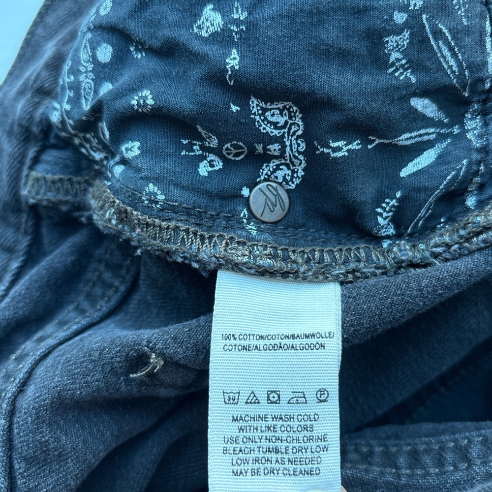 We The Free‎ Free People Black Straight Distressed Jeans Raw Hem Button Fly 28 - Picture 7 of 13